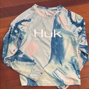 Huk Blue and Cream Long Sleeve Shirt